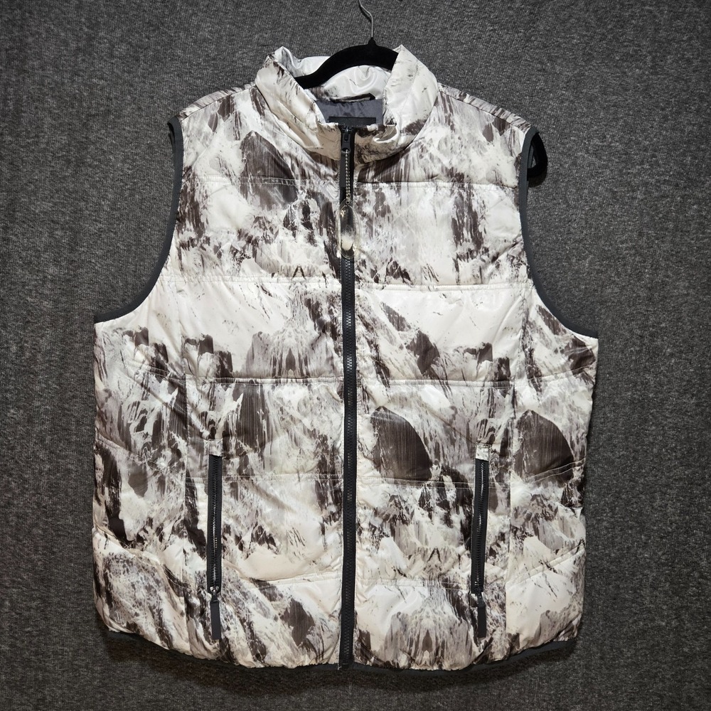 Tribal Down Puffer Vest Womens XL Multi Tie Dye Shadow Collar Full Zip NWT